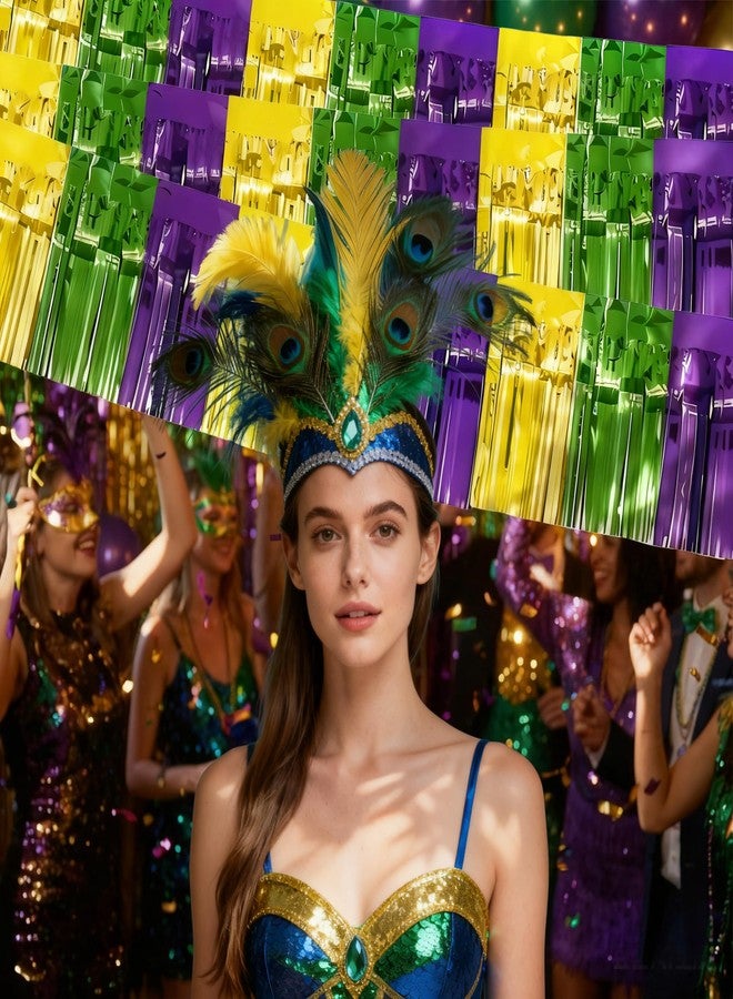 OHOME Mardi Gras Decorations - 2 Pack Gold Green Purple Streamers | Mardi Gras Party Favors Supplies Decor Indoor Outdoor - Masquerade Birthday Party Float Garlands Photo Booth Banner Backdrop,10 FT - Image 3